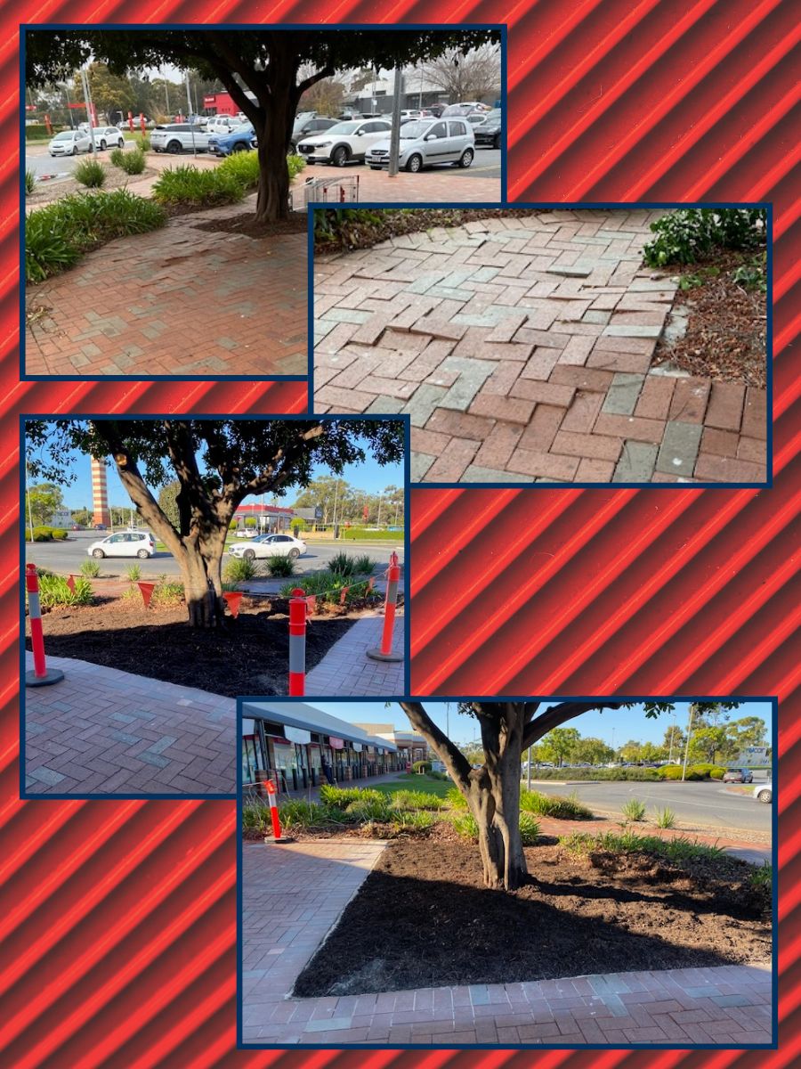 Raised pavers repaired to remove a trip hazard